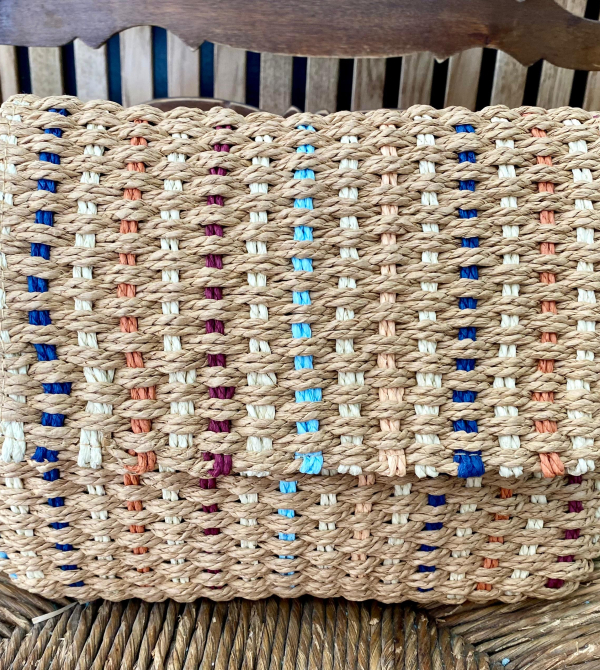 BOLSO DE RAFIA ROSA