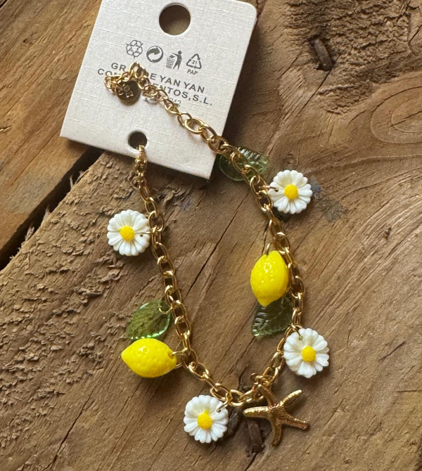 PULSERA MARGARITAS Y LIMONES