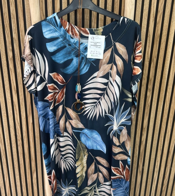 VESTIDO ESTAMPADO HOJAS